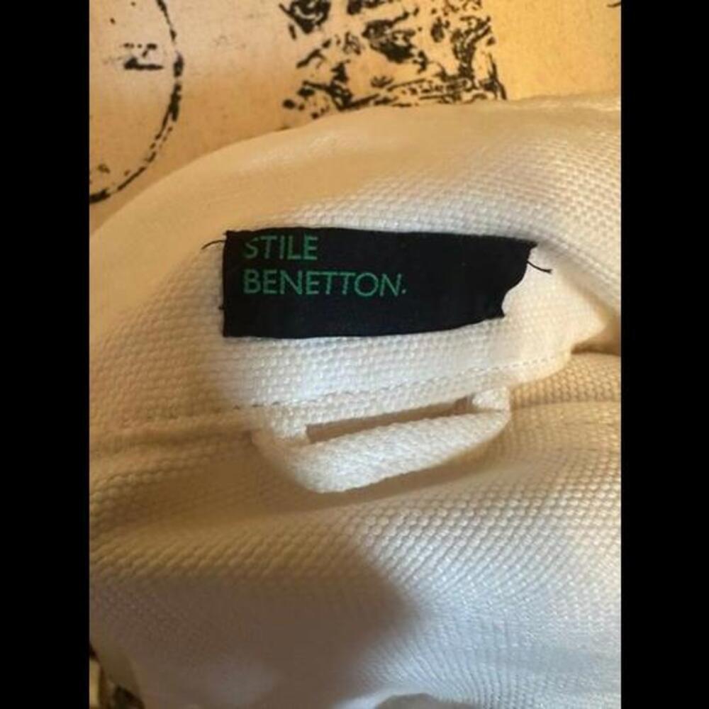 Stile Benetton White Linen Jacket - Size Small - Picture 2 of 3